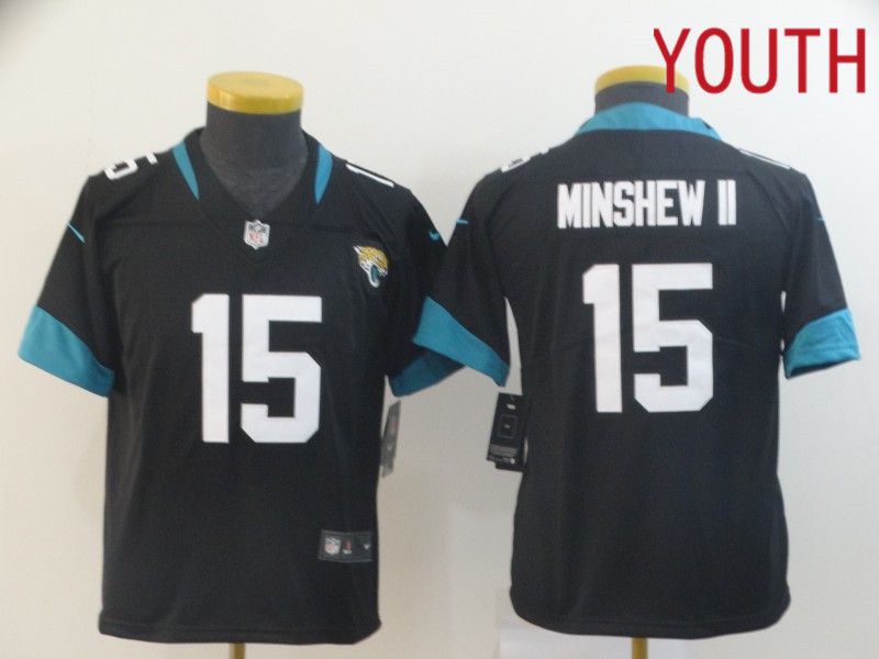 Youth Jacksonville Jaguars #15 Minshew ii Black Nike Vapor Untouchable Limited Player NFL Jerseys->youth nfl jersey->Youth Jersey